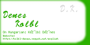 denes kolbl business card